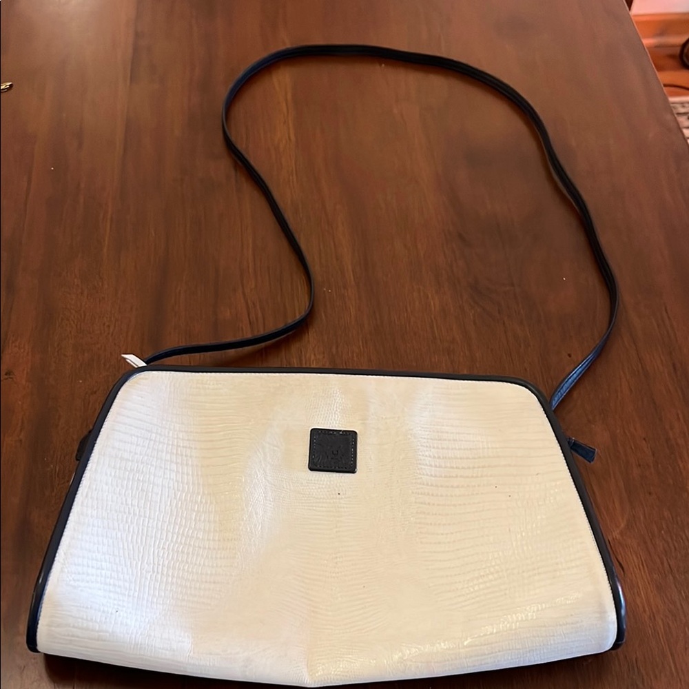 Anne Klein White and Black Crossbody Bag